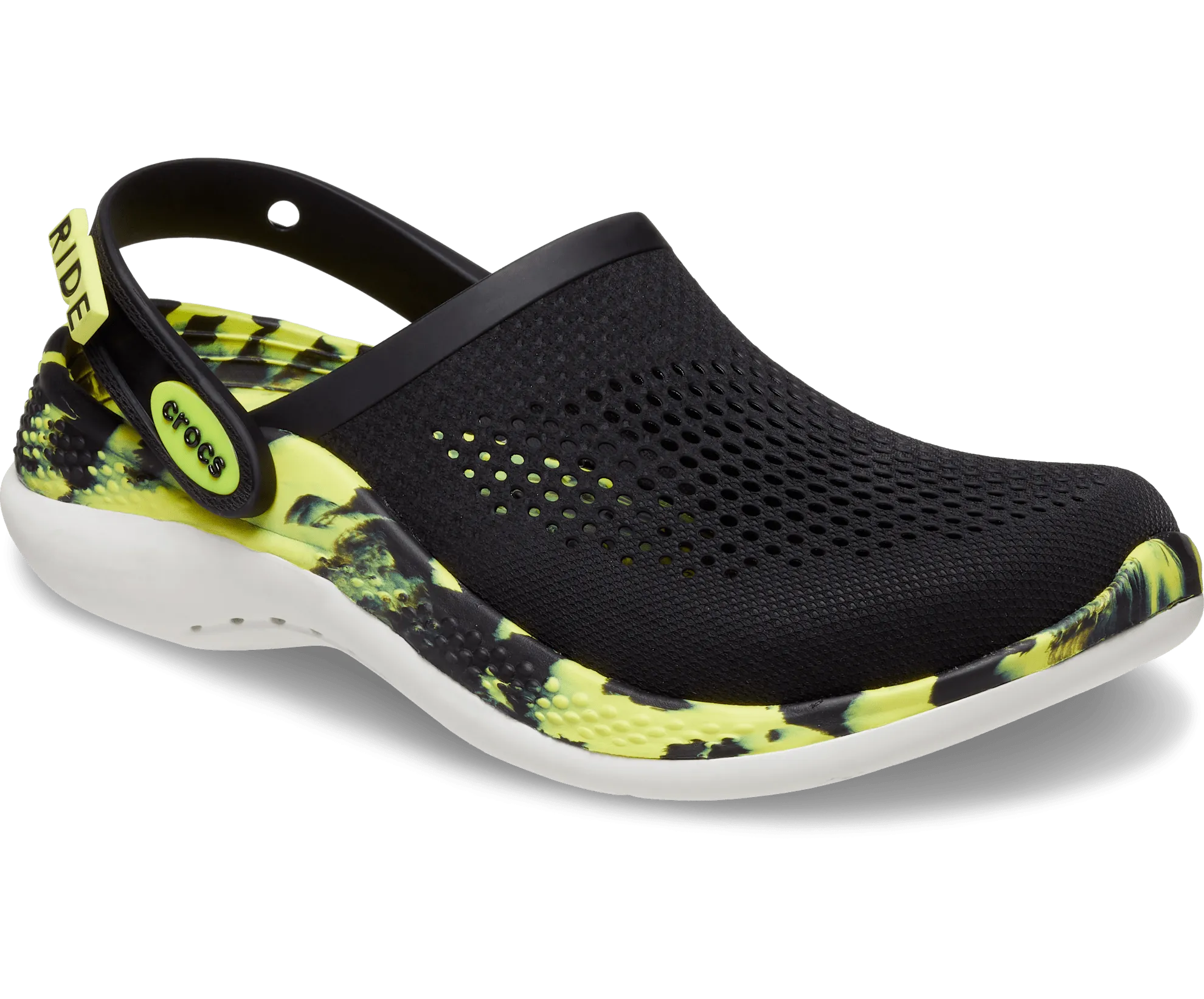 Crocs Unisex Literide 360 Marbled Clog - Black