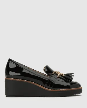 DELECTABLE Leather Wedge Loafers