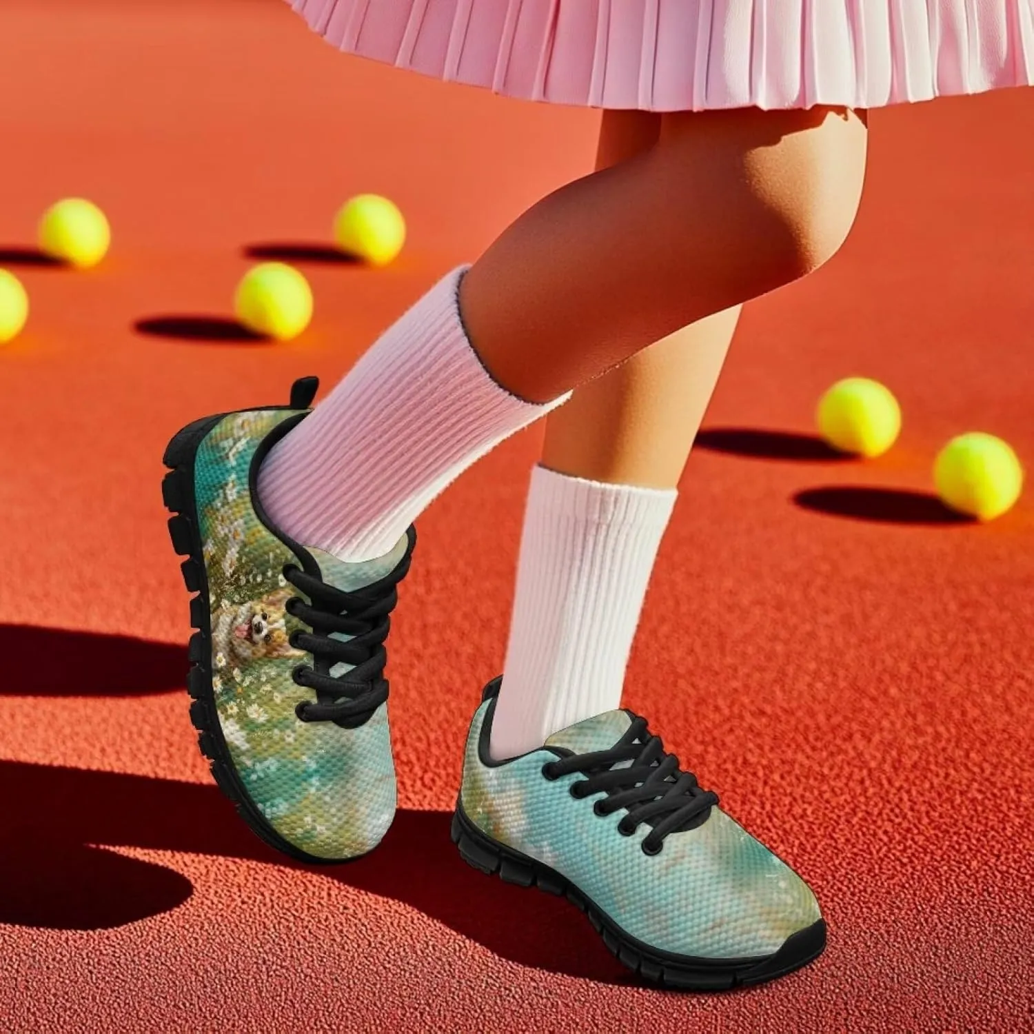 Doojoayie Cute Shoes for Girls Non-Slip Running Sneakers for Daily Causal
