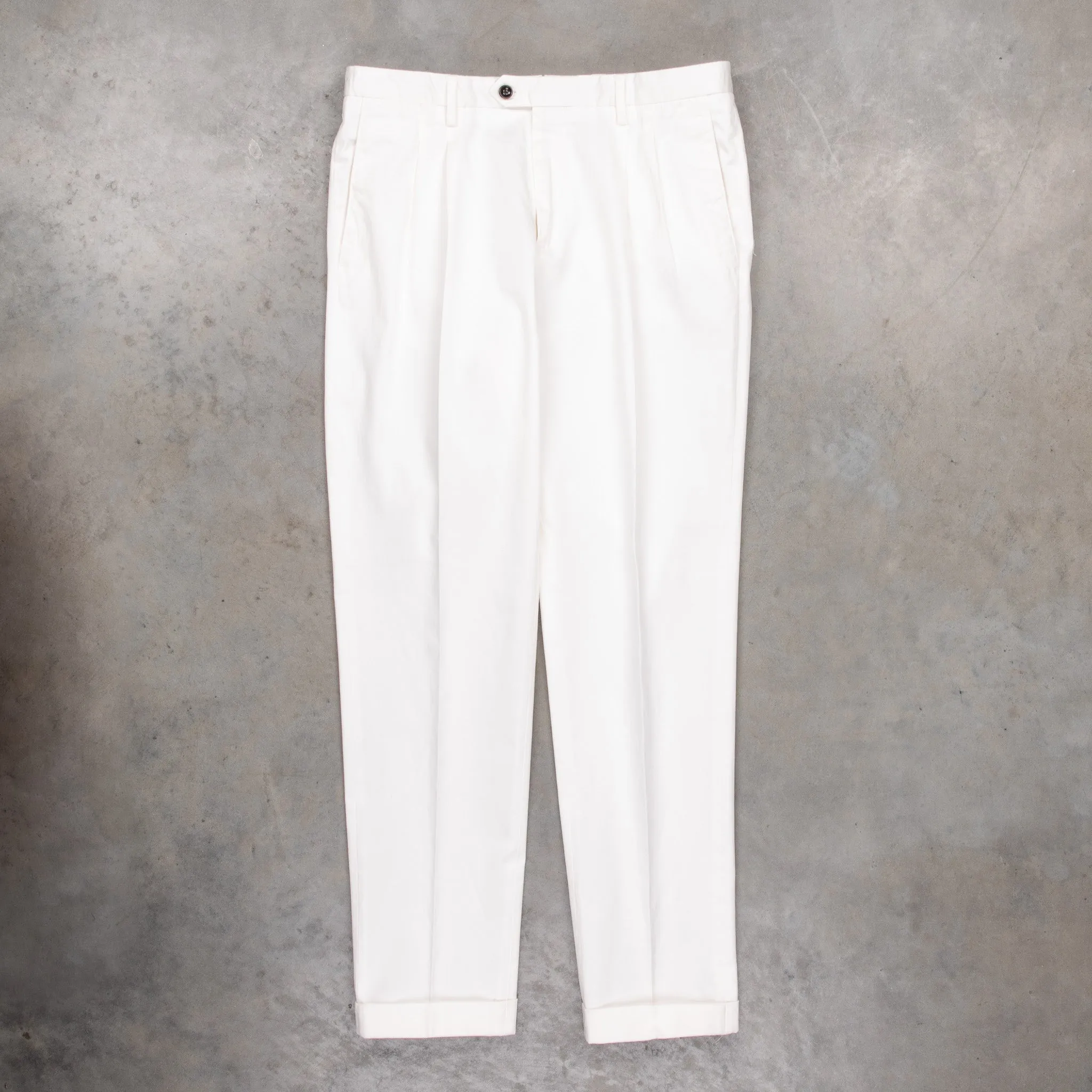 Drumohr Pantaloni Doppia Pence Cottone Latte