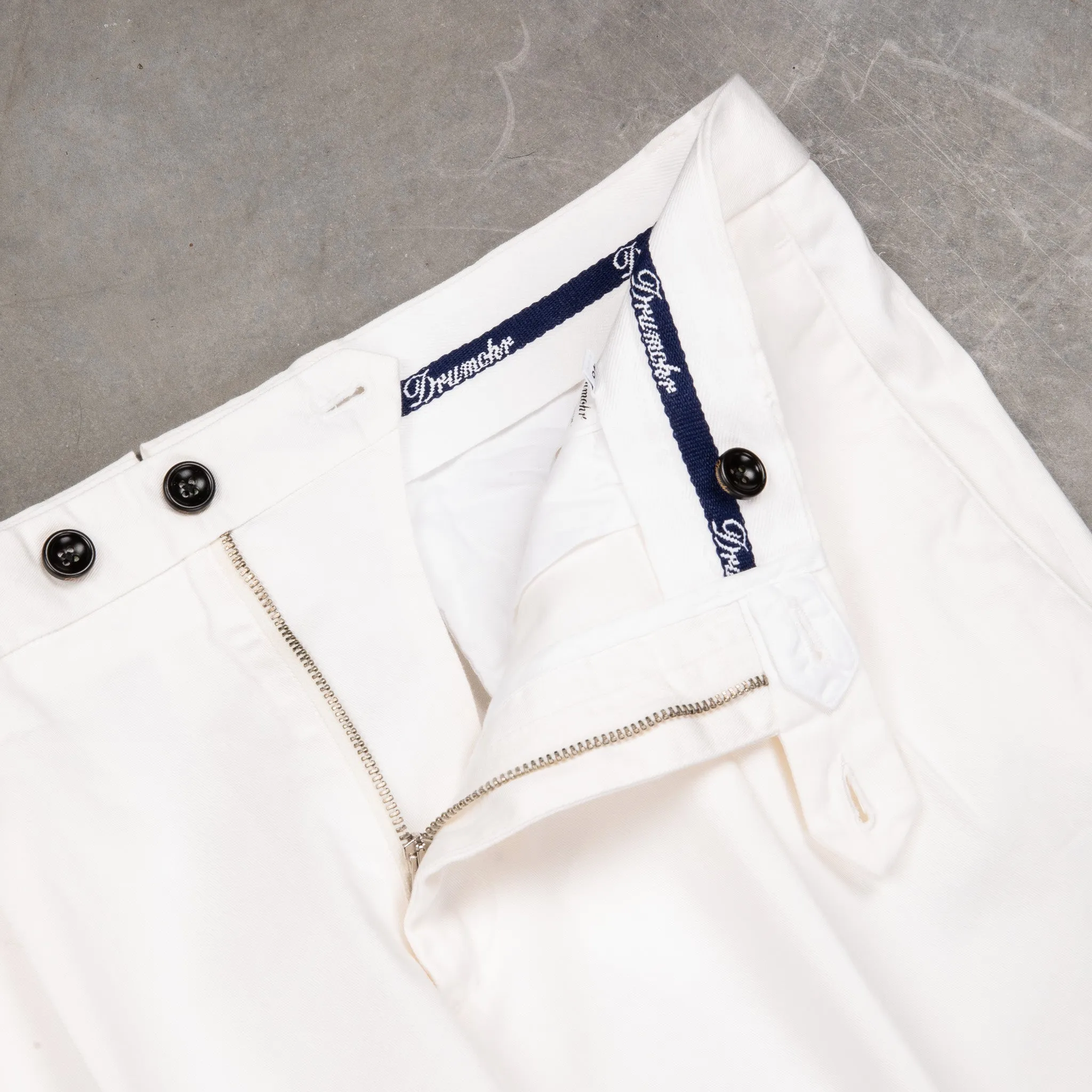 Drumohr Pantaloni Doppia Pence Cottone Latte