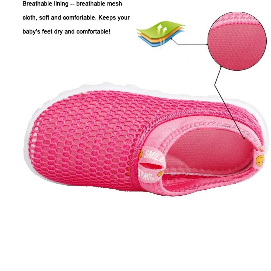 EQUICK Toddler Kids Water Shoes Breathable Mesh Running Sneakers Sandals for Boys Girls Running Pool Beach