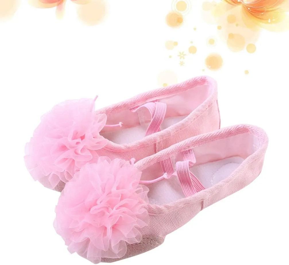 EXCEART 1 Pair Dance Shoes Yoga Shoes for Dancing Socks for Girls Flat Shoes for Girls Childrens Socks Gymnastics Flats Shoes Kids Socks Yoga Flats Clothing Pocket Pink Toddler