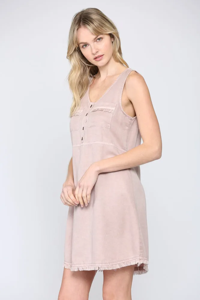 Fate Washed Sleeveless Tencel Dress