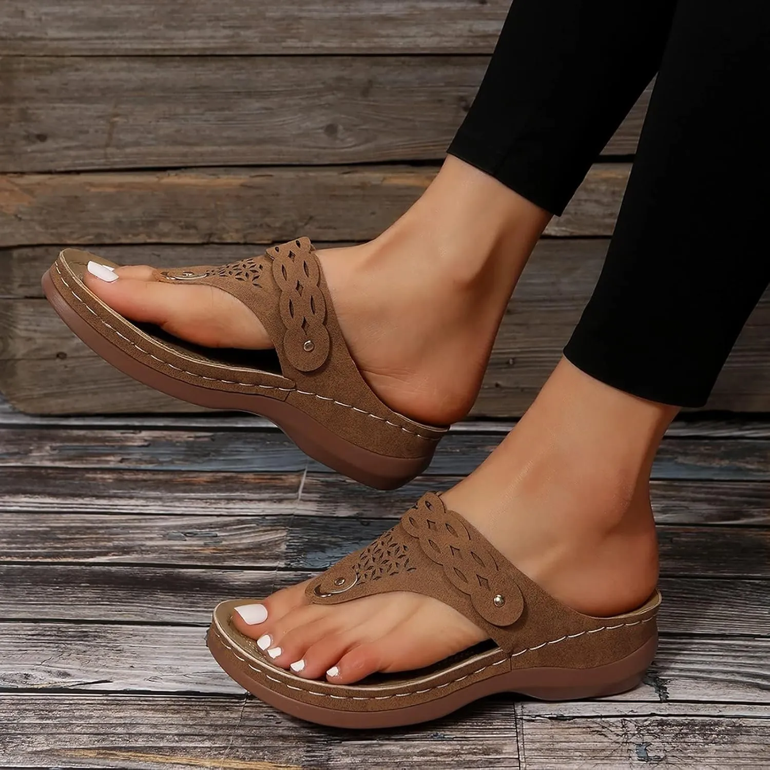 Flip Flops for Women Orthopedic Sandals with Arch Support Comfortable Walking Shoes Summer Dressy Sandal Arch Support Wedge Summer Slip on Thong Sandals Casual Trendy Flip Flops 2025