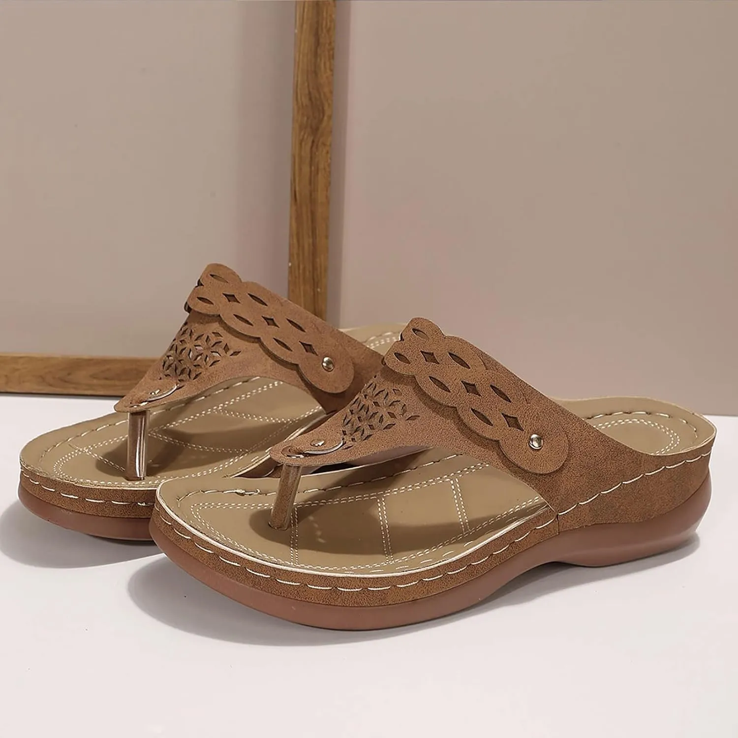 Flip Flops for Women Orthopedic Sandals with Arch Support Comfortable Walking Shoes Summer Dressy Sandal Arch Support Wedge Summer Slip on Thong Sandals Casual Trendy Flip Flops 2025
