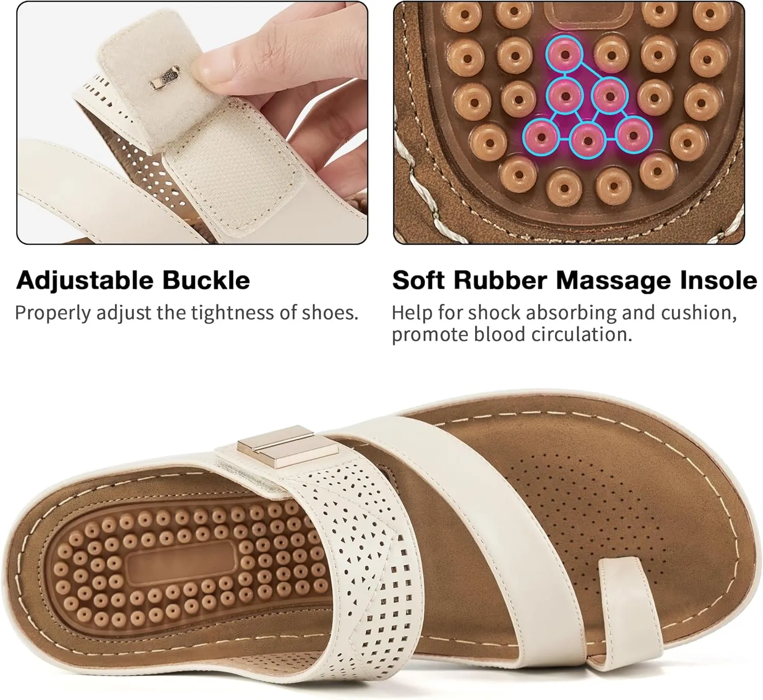 FUDYNMALC Womens Sandals Wedge Shoes: Comfortable Orthopedic Sandals for Women Casual Summer Dressy Flip Flops Beach Walking Sandals