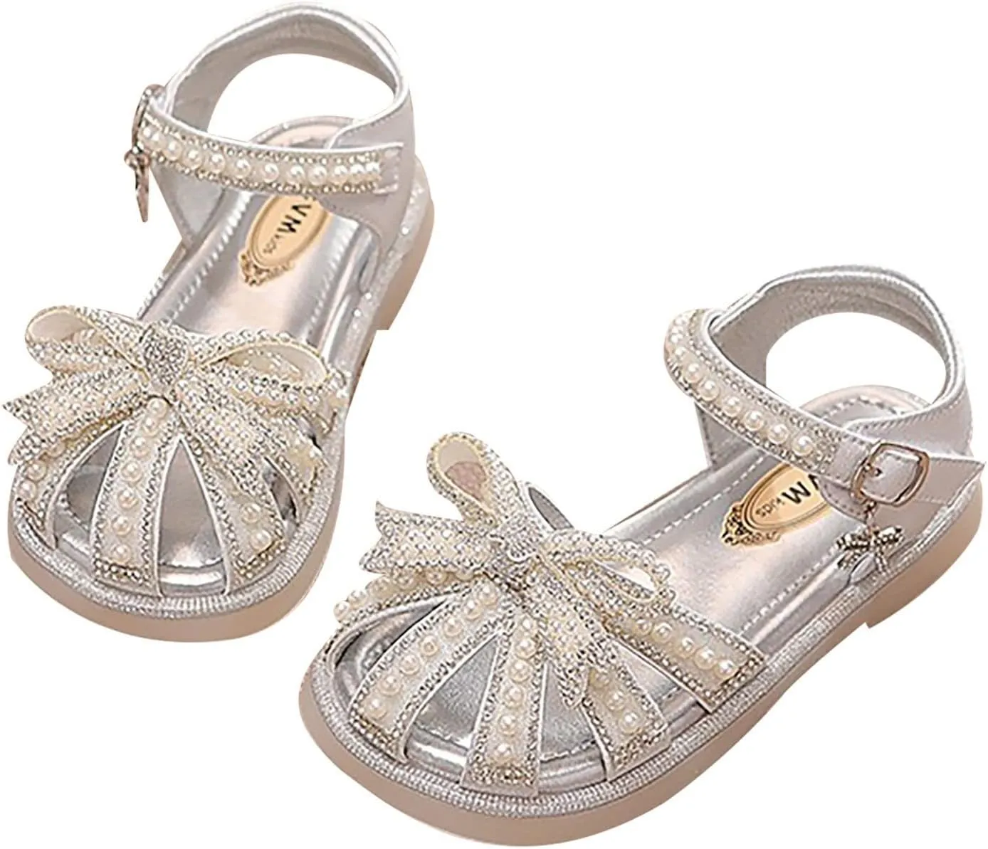 Girl Shoes Size 9 Toddler Kids Baby Summer Girls Closed Toe Sandals Pearl Glitter Diamond Girls Size 2 Flip Flops
