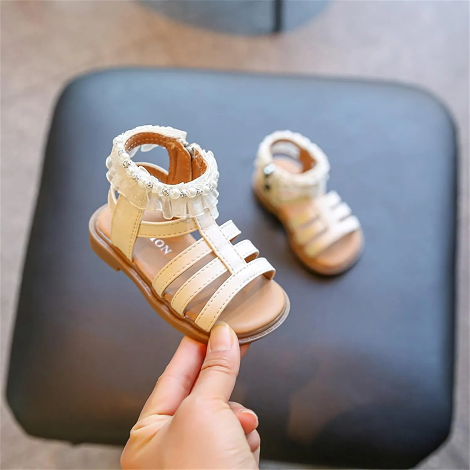 Girls Sandal 12 Kids Baby Girl Sandals Pearl Crystal Diamond Lace Side Princess Shoes Toddler Girls Sandals Size 4