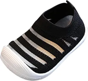 Girls Size 10 Tennis Shoe Summer and Autumn Cute Girls Flying Woven Mesh Breathable Flat Solid Toddler Shoes Size 8