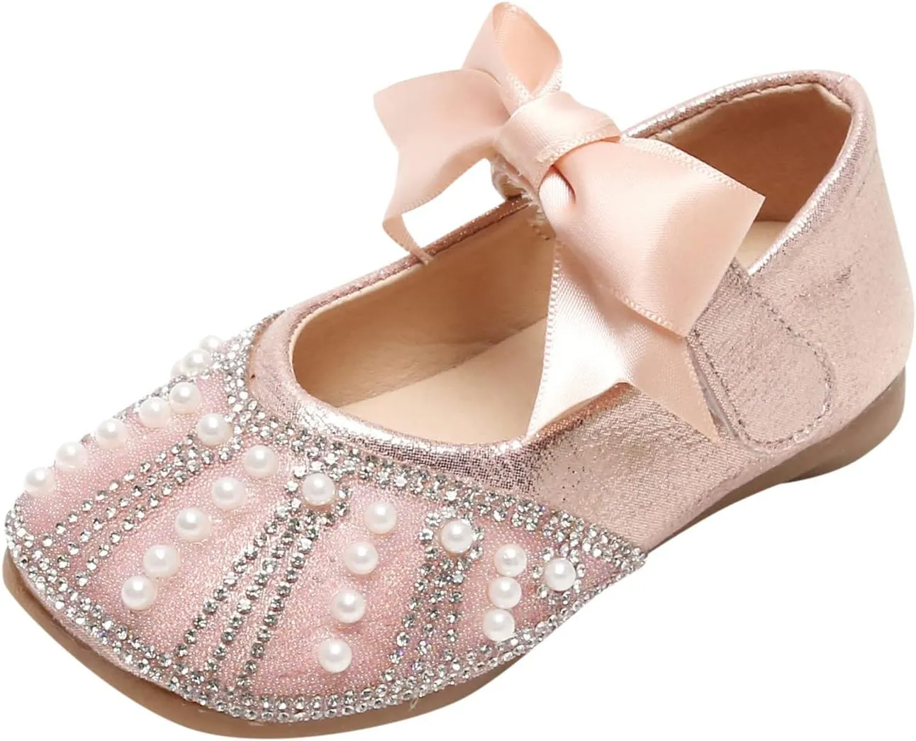 Glitter Slipper Shoes Dress Girls Wedding Heels Shoes Kids Glitter 1-6Y Princess Toddler Shoes Slipper Sock Toddler Girl