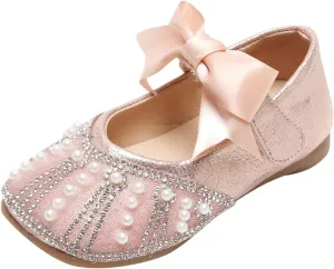 Glitter Slipper Shoes Dress Girls Wedding Heels Shoes Kids Glitter 1-6Y Princess Toddler Shoes Slipper Sock Toddler Girl