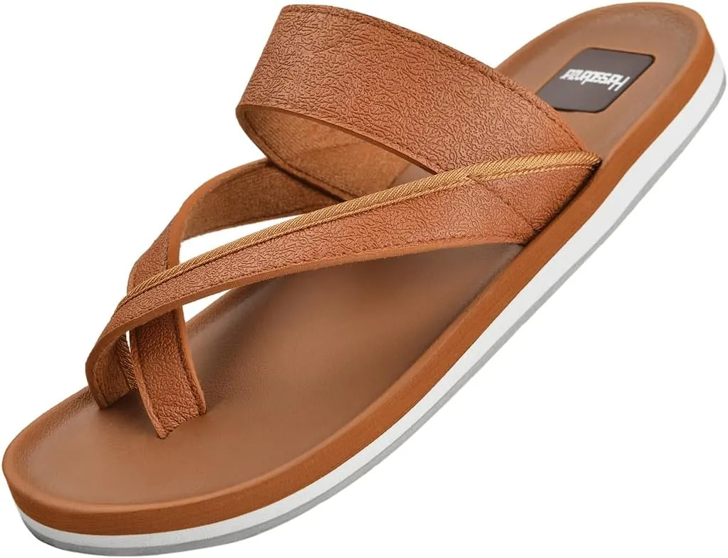 Harssidanzar Flip Flops For Mens,Classical Thong Footbed Sandals Lightweight Beach Sandals KM236US