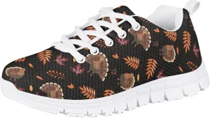 INSTANTARTS Girls Running Shoes Lace Up Mesh Sneakers for Kids Toddler Black White Sole