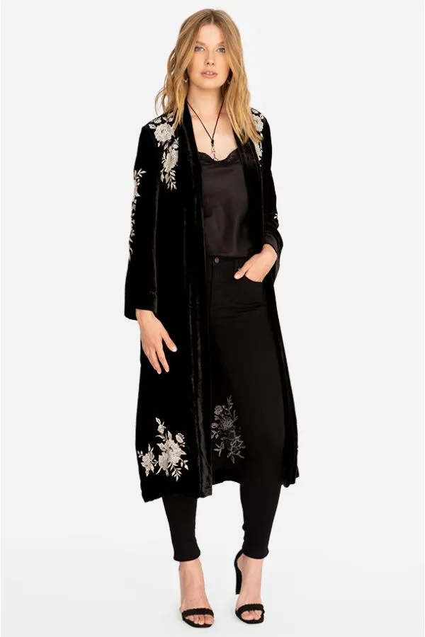 JOHNNY WAS SANTAL VELVET KIMONO COAT