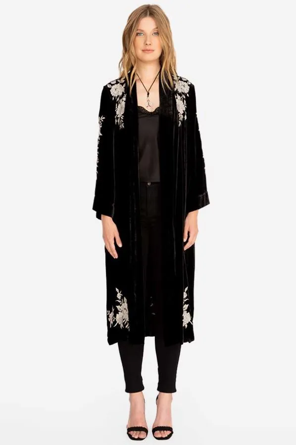 JOHNNY WAS SANTAL VELVET KIMONO COAT