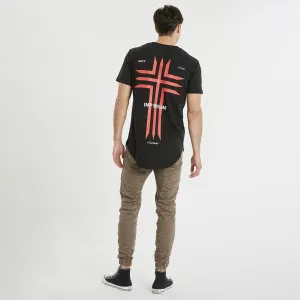 KISS CHACEY PASEO DUAL CURVED TEE - JET BLACK
