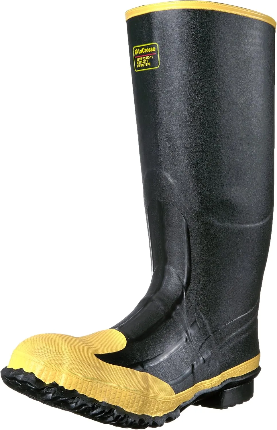 LaCrosse Meta 16 Mens Steel Toe Rain Boots with Premium Natural Rubber Construction, Grippy Trac-Lite Outsole, and EVA Footbed
