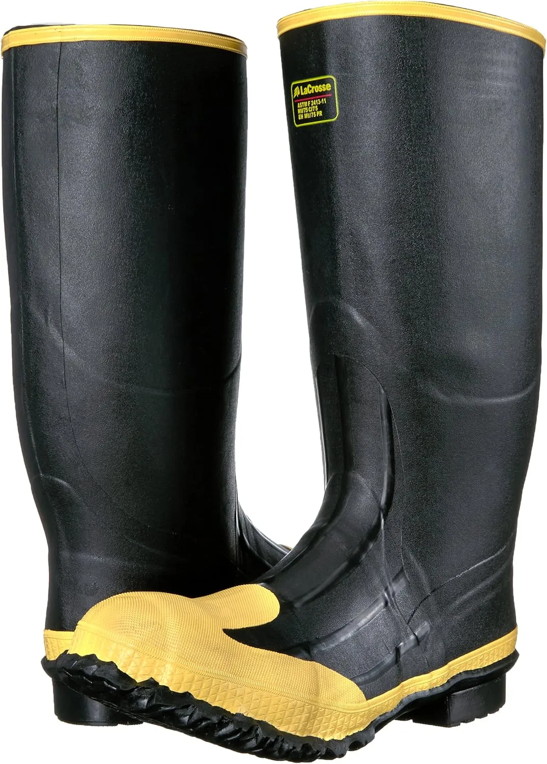 LaCrosse Meta 16 Mens Steel Toe Rain Boots with Premium Natural Rubber Construction, Grippy Trac-Lite Outsole, and EVA Footbed