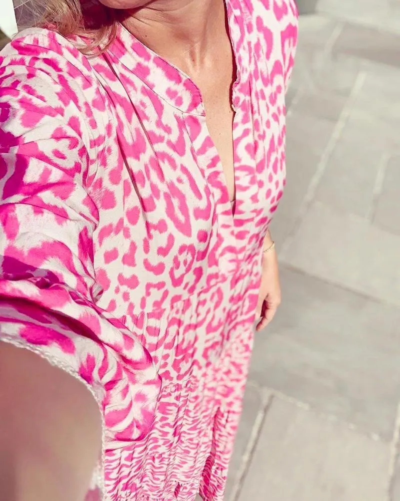 Le Pink Chic Leopard Print Dress-