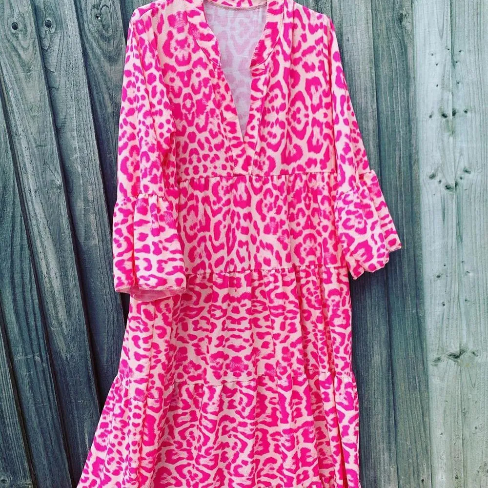 Le Pink Chic Leopard Print Dress-