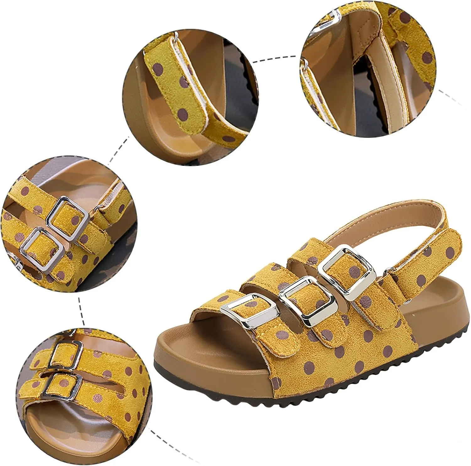 Little Girl Easter Summer Dress Shoes Girls Shoes Comfortable Soft Sole Sandals Fashionable Open Toe Polka Dot Sandals Kids Closed Toe Water Sandal