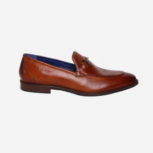 Masabih Genuine Milled Leather Tan Loafer Slipon Shoes for Men