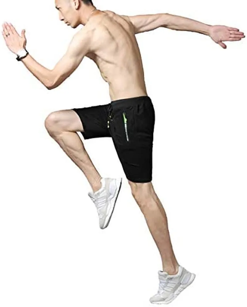 Mens Athletic Shorts with Zip Pockets