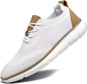 Mens Casual Dress Sneakers Fashion Walking Mesh Oxfords Shoes Business Work Lightweight Soft Sole