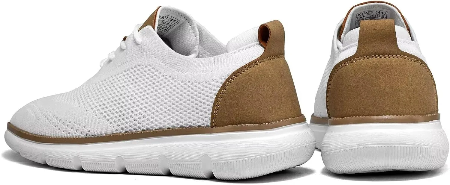 Mens Casual Dress Sneakers Fashion Walking Mesh Oxfords Shoes Business Work Lightweight Soft Sole