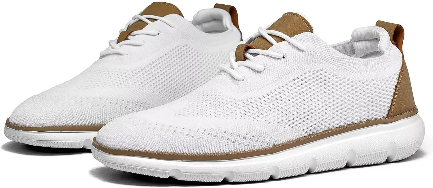 Mens Casual Dress Sneakers Fashion Walking Mesh Oxfords Shoes Business Work Lightweight Soft Sole