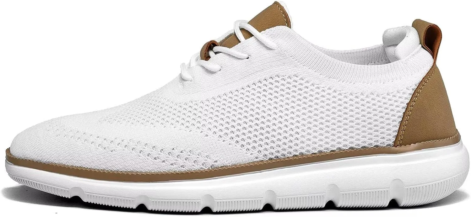 Mens Casual Dress Sneakers Fashion Walking Mesh Oxfords Shoes Business Work Lightweight Soft Sole
