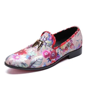 Mens Slip on Printed Oxfords with Decoration