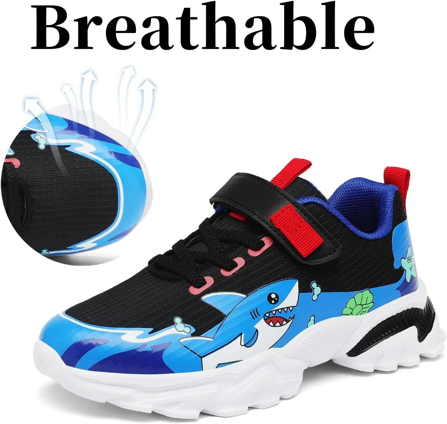 Nihaoya Kids Sneakers Boys Girls Tennis Shoes for Running Athletic Comfortable Cartoon Walking Sneakers Little Kid/Big Kid