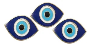 Novel Merk Evil Eye  Mediterranean Cultural Lapel Pin, Hat Pin & Tie Tack Set with Clutch Back