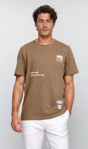 O203114 - Escape Graphic T-Shirt  Olive Green