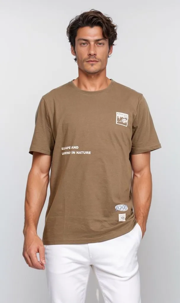 O203114 - Escape Graphic T-Shirt  Olive Green