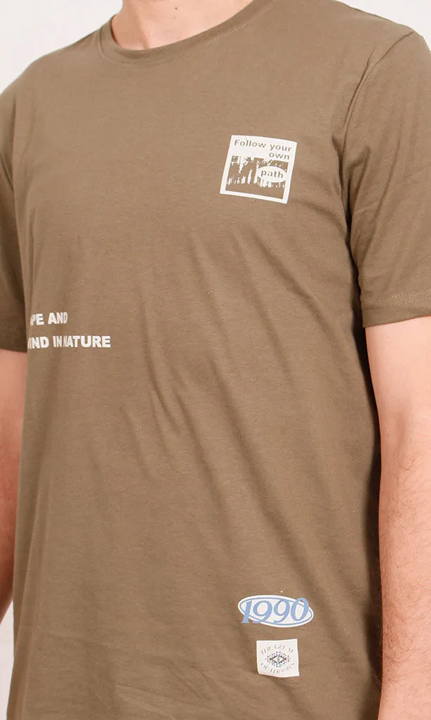 O203114 - Escape Graphic T-Shirt  Olive Green