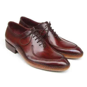 Paul Parkman Men's Side Handsewn Split-toe Burgundy Oxfords (ID#054-BUR)