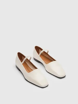 Petina Leather Ballerina - Linen