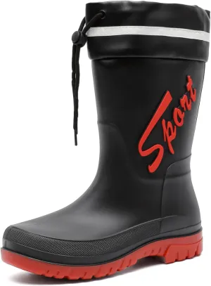 Rain Boots for Men, Waterproof Rubber Boots Mens Garden Boots, Comfort Lightweight Raining Shoes, Elastic Chelsea Ankle Rain Boots Fishing Shoes for Yard Farm Outdoor Work