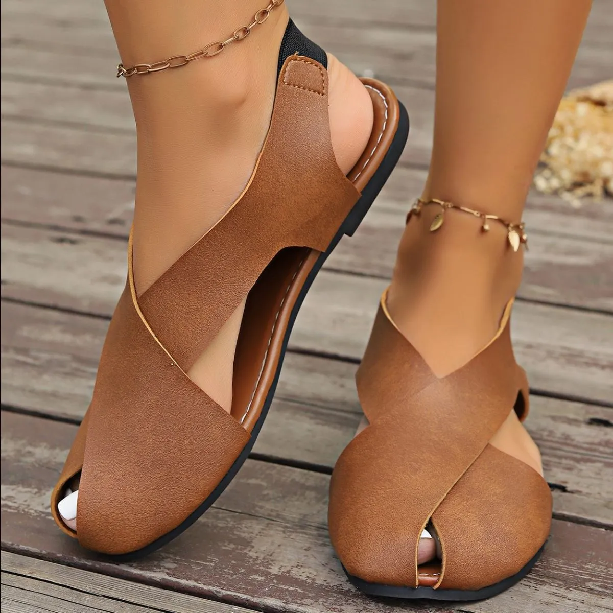 Round Toe Flats Casual Sandals (U CARE)