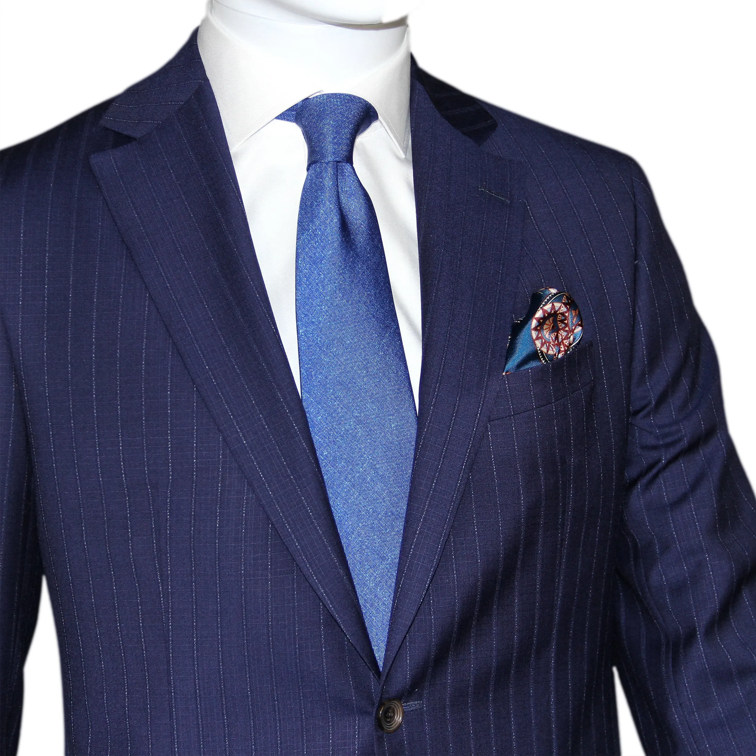 Royal Blue Pin-Stripe Urban Slim Fit Sartorial Suit