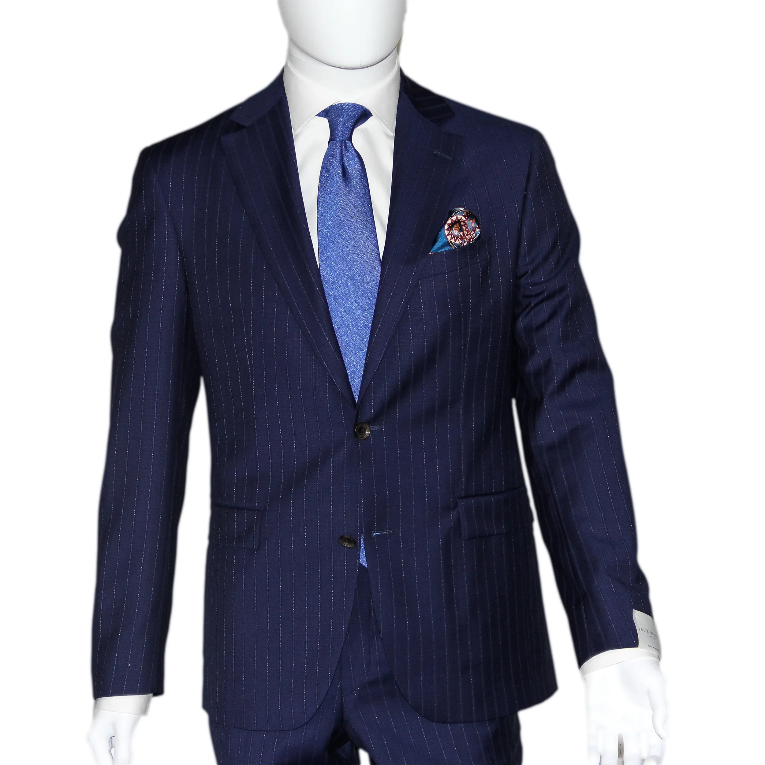 Royal Blue Pin-Stripe Urban Slim Fit Sartorial Suit