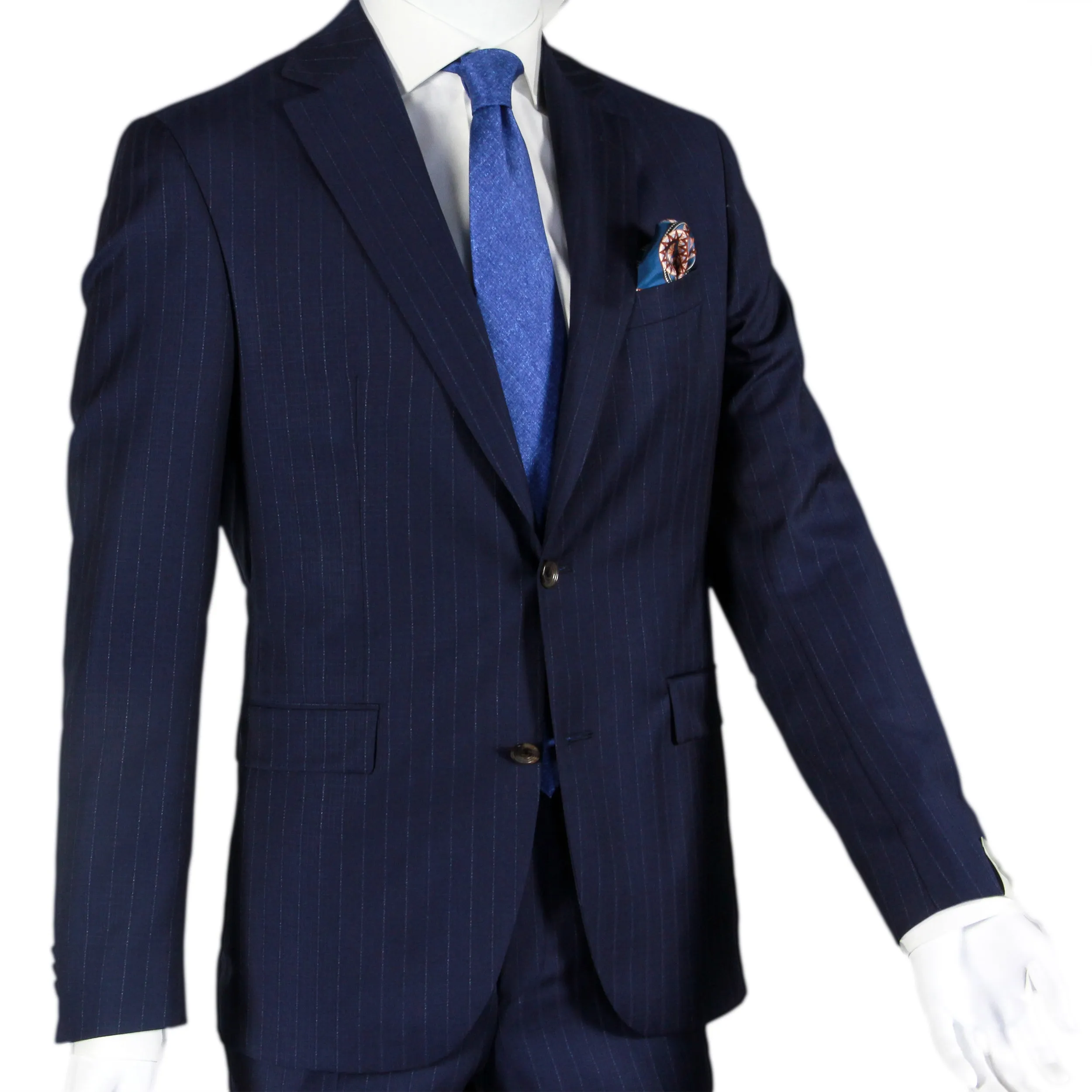 Royal Blue Pin-Stripe Urban Slim Fit Sartorial Suit