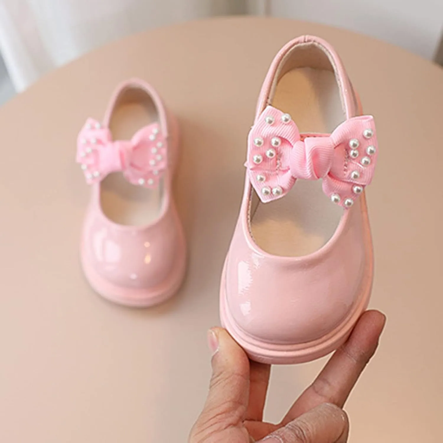 Sandals for Baby Girls Sandals Children Shoes Pearl Bow Tie Princess Shoes Dance Shoes Fun Girls Slippers
