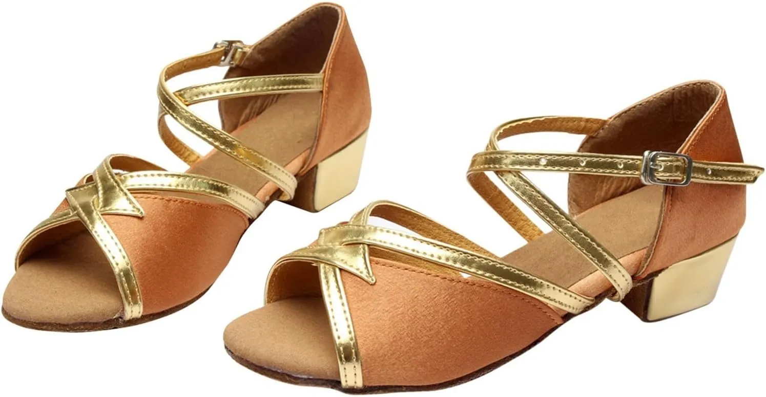 Sandals Shoe for Big Kid Summer Girls Sandals Comfortable Soft Sole Small Thick Heel Children Dance Shoes Fashionable Soft Sole Princess Dance Shoes
