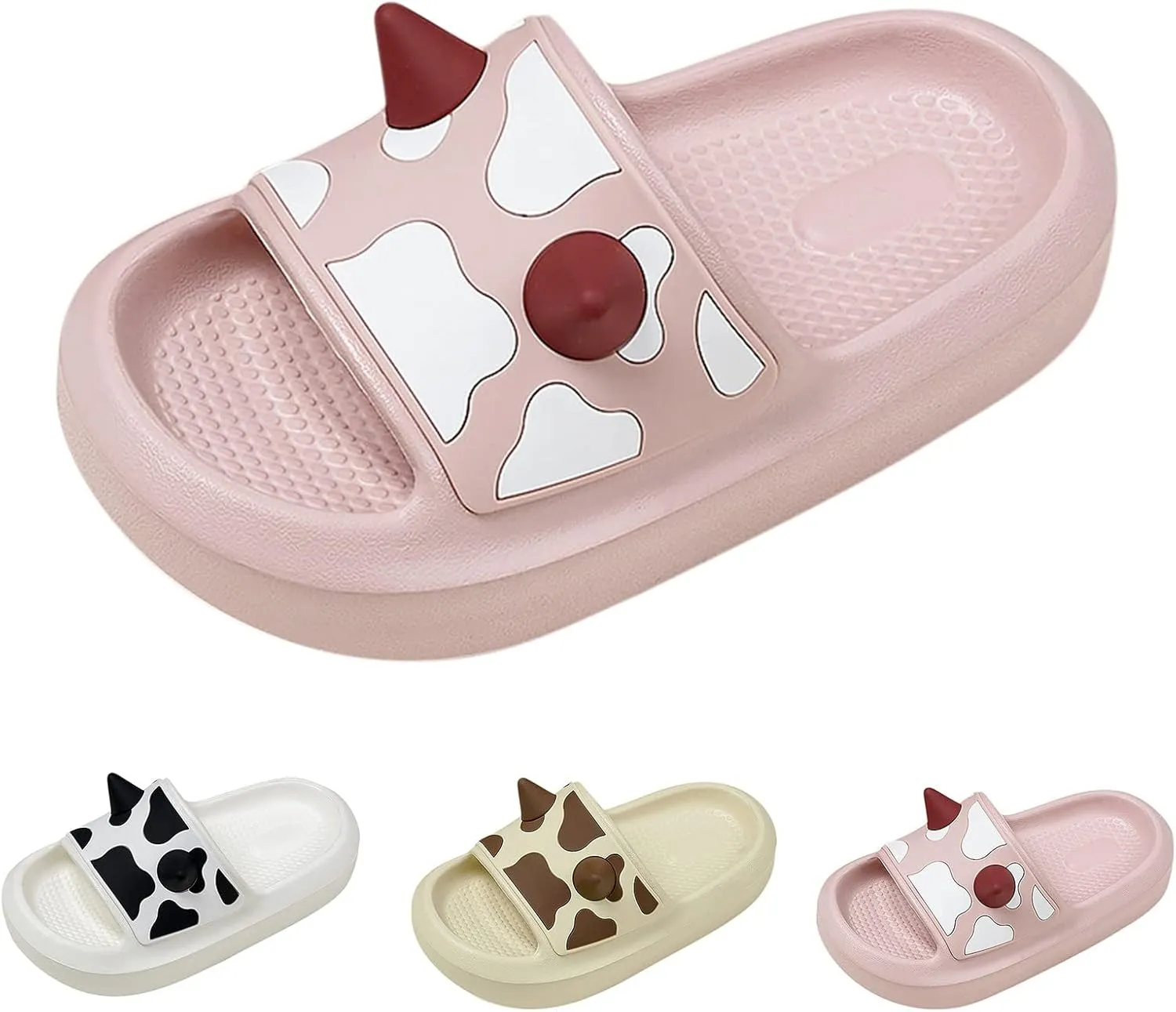 Shower Slides for The Beach and Pool Home Slippers For Children Kids Children Cow Slippers Cartoon Soft Sole In Summer Comfortable Girls Sandals
