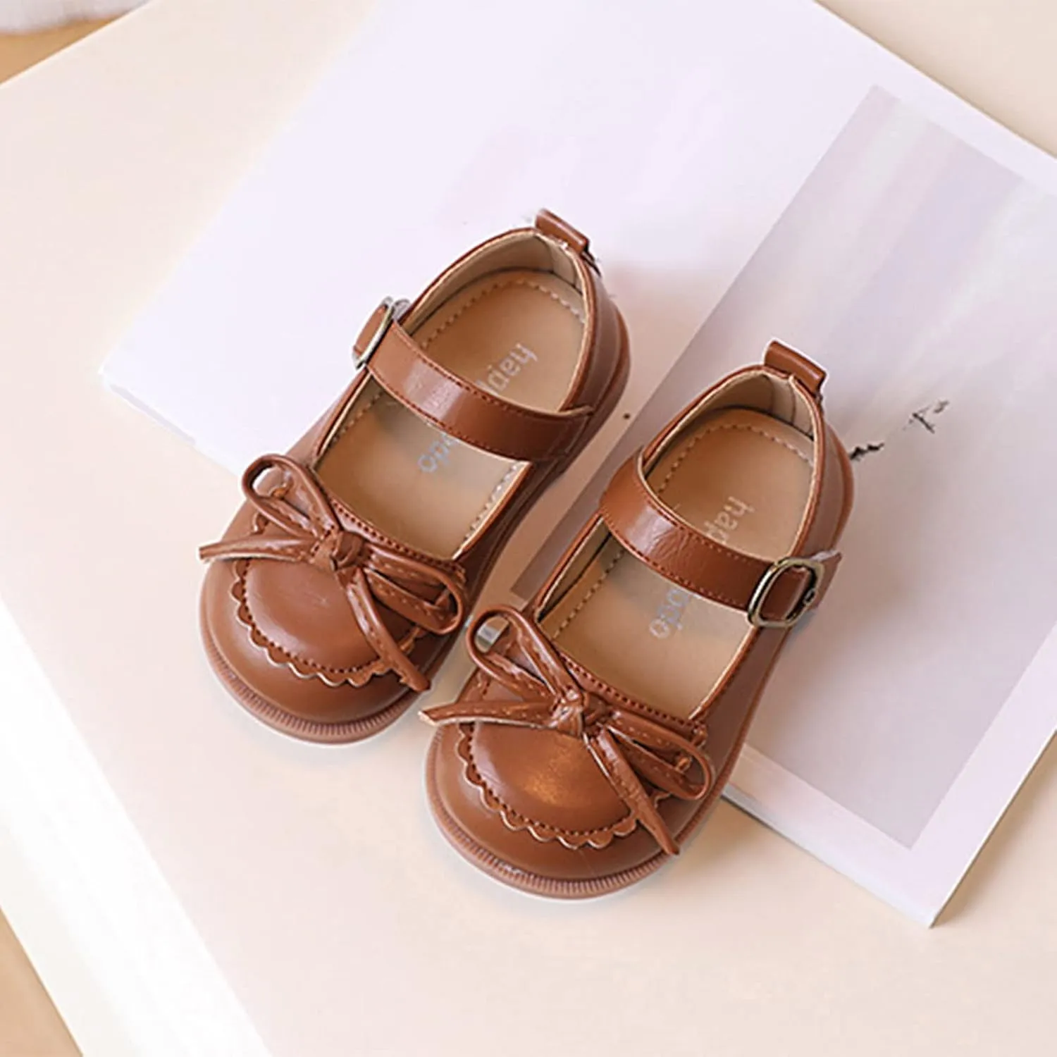 Size 12 Girls Boots Fashion Four Seasons Children Casual Shoes Girls Leather Shoes Flat Bottom Girl Costume Boot Covers