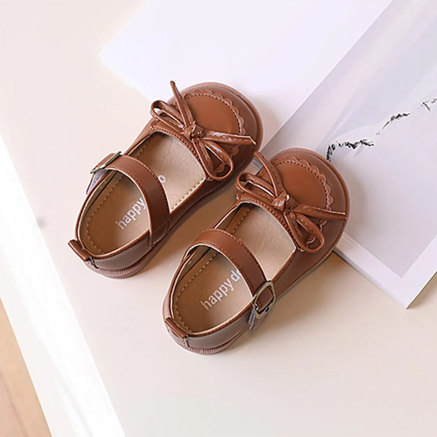 Size 12 Girls Boots Fashion Four Seasons Children Casual Shoes Girls Leather Shoes Flat Bottom Girl Costume Boot Covers